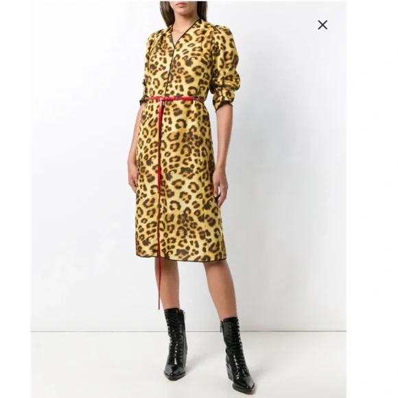 MARC JACOBS Leopard Print Midi Dress US 2 1495 Midi